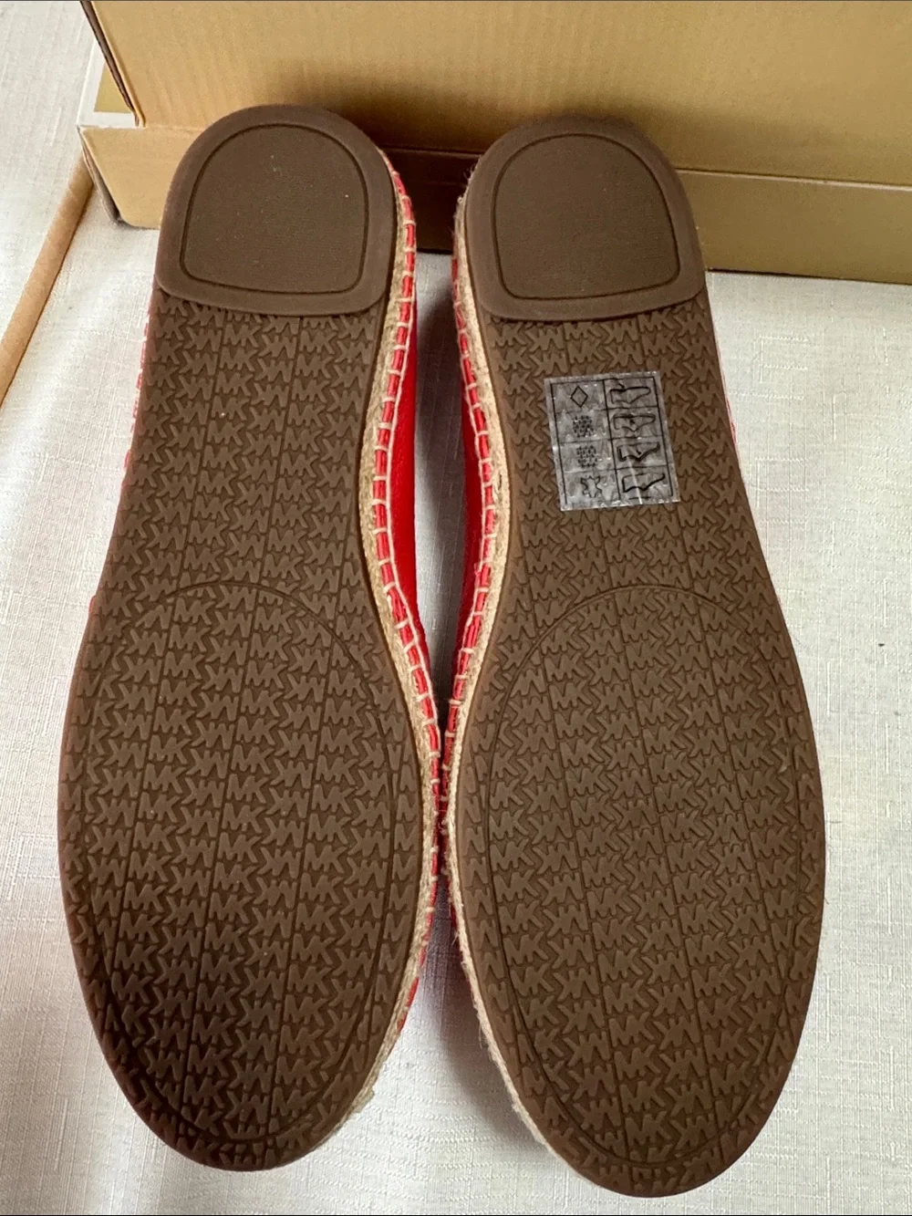 Michael Kors Coral-Red Espadrille Slip-On Flats
